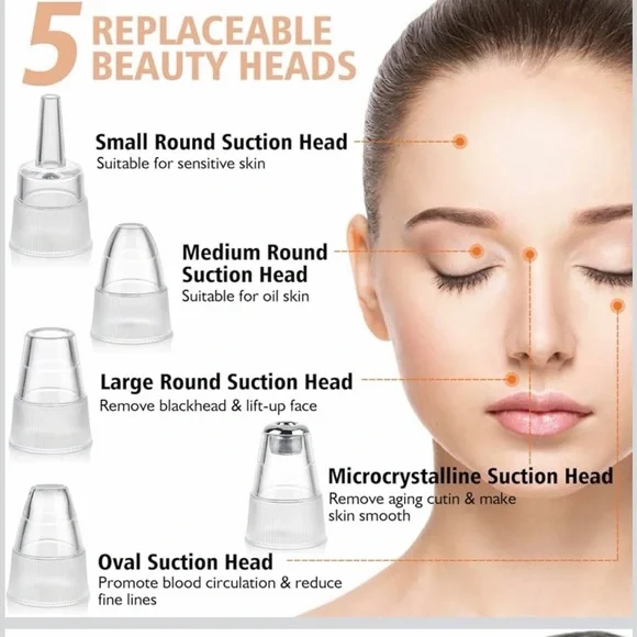 Electric Blackhead Remover Pore Vacuum - White & Rose Gold - Picture 2 of 7